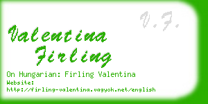 valentina firling business card